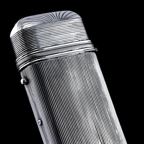 Antique Dutch Reeded Silver Cigar Cheroot Case, 19th Century For Sale - Image 12 of 18