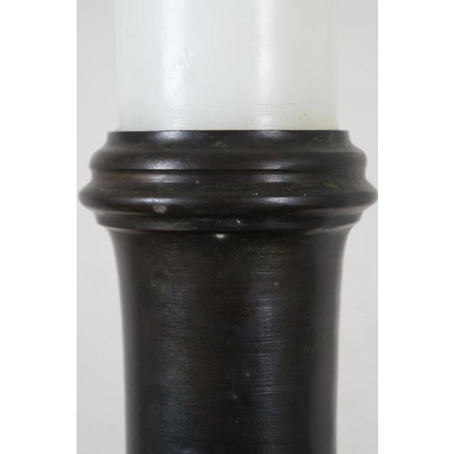 Vintage Maitland-Smith Heavy Bronze Altar Pillar Candlestick Candle Holder For Sale - Image 10 of 12