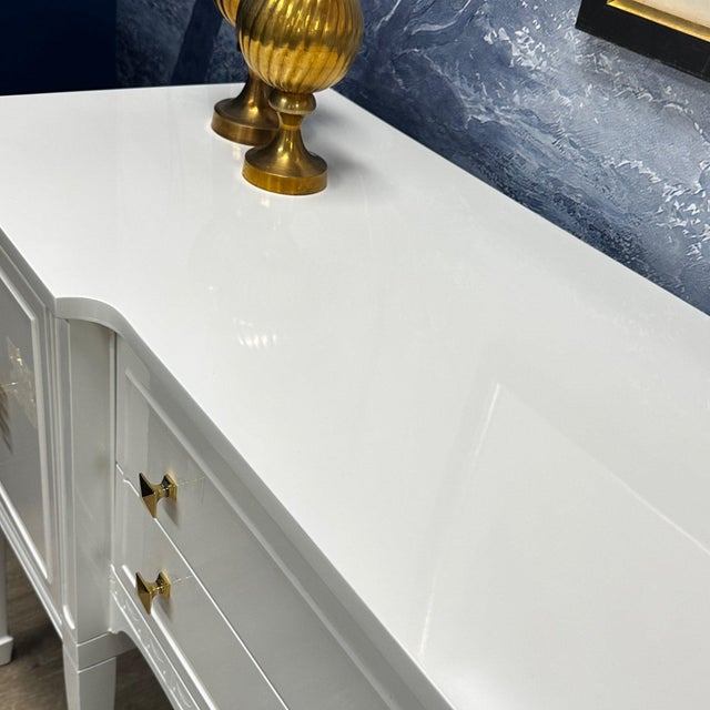 1970s Vintage Lacquered White Sideboard For Sale - Image 4 of 9