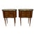 1930s Pair of Louis XVI Style End or Bedroom Side Tables With Marble and Brass Gallery Tops For Sale