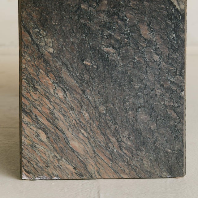 Stone Trio of Italian Gray + Mauve Marble Nesting Tables, 1970s For Sale - Image 7 of 18