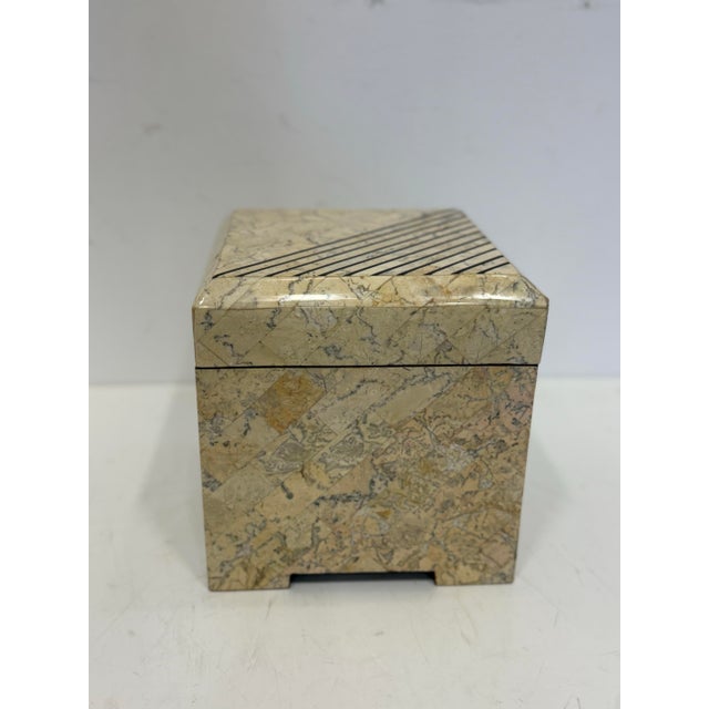 Maitland - Smith 1980s Large Tessellated Stone Maitland Smith Decorative Box For Sale - Image 4 of 9