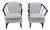 Pair of Vintage Black Painted Barrel Back Tub Chairs For Sale