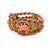 Metal Vintage Coral Glass and Yellow Rhinestone Clamper Cuff, 1940 For Sale - Image 7 of 11