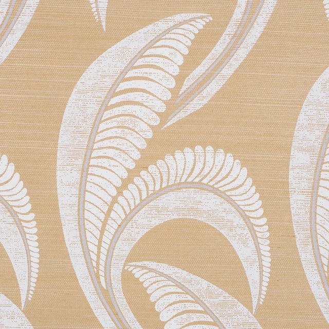 Contemporary SAMPLE - Schumacher Banana Leaf Sisal Wallpaper In Oatmeal For Sale - Image 3 of 4