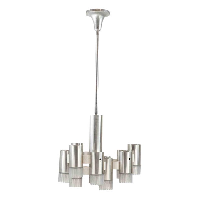 Modernist Chandelier attributed to Gaetano Sciolari, 1970s For Sale