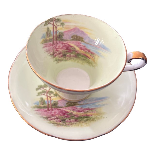 1930s Aynsley Mint Green Teacup For Sale