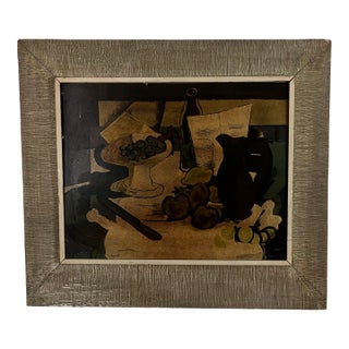 1960s Georges Braque French Mid Century Modern Abstract Cubism Framed Lithograph For Sale
