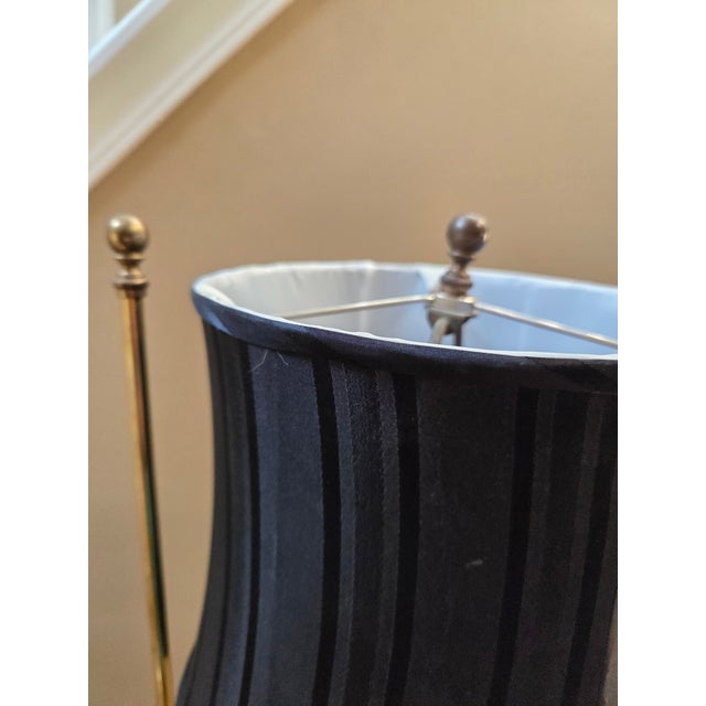 Vintage Brass Single Arm Deco Floor Lamp For Sale - Image 4 of 16