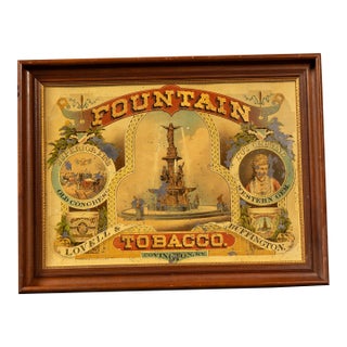 Late 19th Century Painted Tin Fountain Tobacco Advertising Sign For Sale