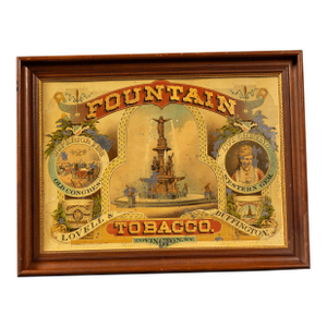 Late 19th Century Painted Tin Fountain Tobacco Advertising Sign