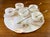 Cream Circa 1930s Vintage White Agate Tea Cup, Saucer and Tray Set- 19 Pieces For Sale - Image 8 of 12