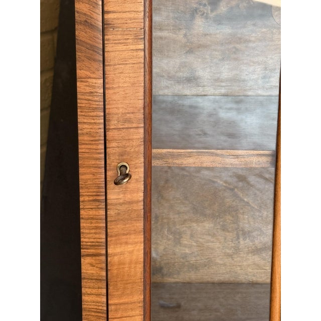 Art Deco Bookcase or Display Cabinet of Burr Walnut With Paneled Glass Door For Sale In Austin - Image 6 of 13