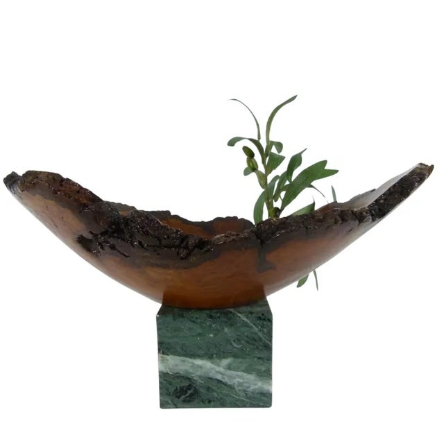 1970s Cherry Burl Bowl by Hoyt G. Brown Signed . Appalachian Folk Art . Live Edge Wood Bowl For Sale - Image 16 of 18