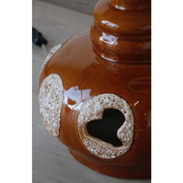 Beige Vintage Ceramic Lamp, 1970s For Sale - Image 8 of 13