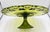 Mid-Century Modern 1950s Pitman-Drietzer Glass Avocado Green Cake Stand "Colony Lace" 14" Plate For Sale - Image 3 of 8