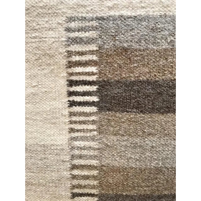 Scandinavian Wool Kelim Wall Rug with Abstract Modern Graphic, 1960s For Sale - Image 4 of 8