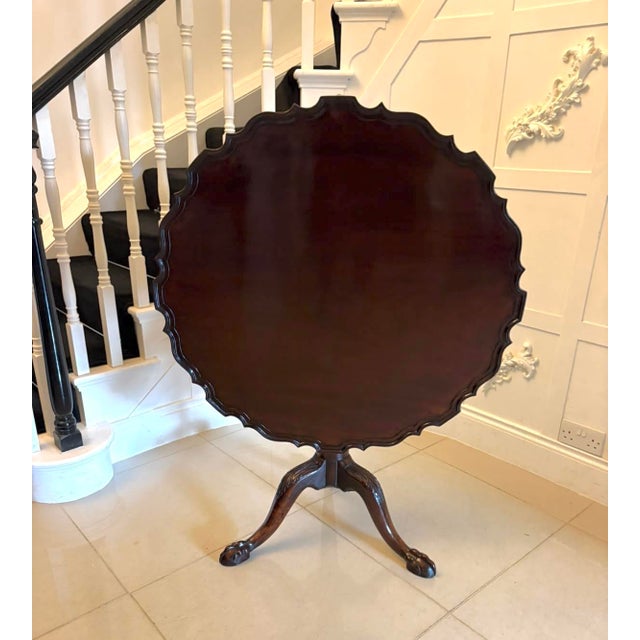 Antique George III Mahogany Piecrust Tilt Top Dining Centre Table, 1780 For Sale - Image 13 of 13