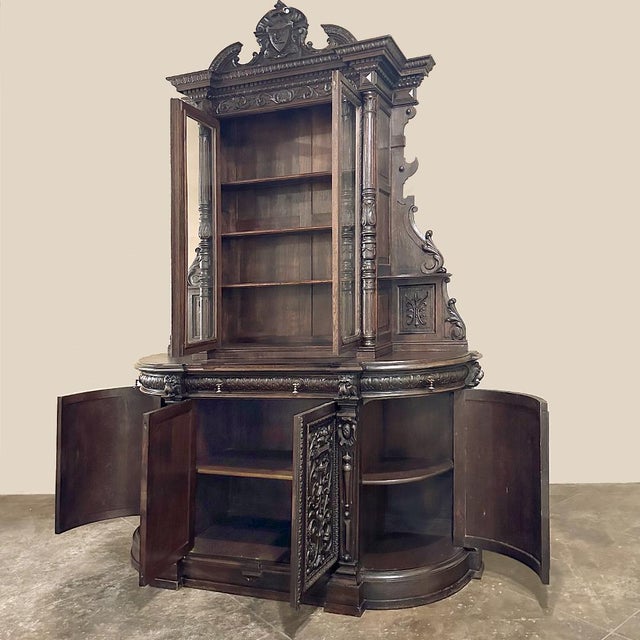 Mid 19th Century 19th Century French Renaissance Two-Tiered Bookcase ~ Bibliotheque For Sale - Image 5 of 12