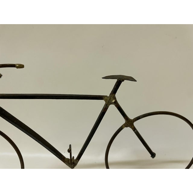 Late 20th Century Artist-Made Brutalist Metal Wire Bicycle Sculpture For Sale - Image 4 of 11