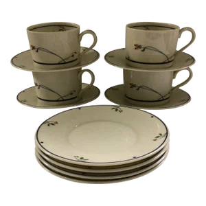 1980s Gorham Ariana Cups & Saucers - Set of 6
