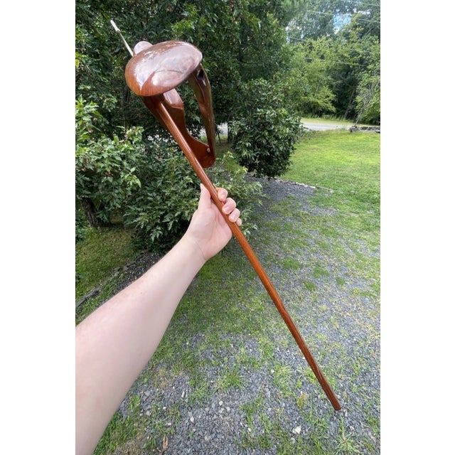 Rare Mid 20th Century Modern Italian Dovetail Wooden Hanger W/ Pole Fratelli Reguitti For Sale - Image 17 of 18