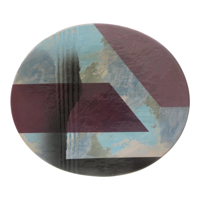 1980s Memphis Style Bold Cubist Geometric Platter For Sale