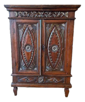 Small Early 19th Century Indonesian Textile Cabinet