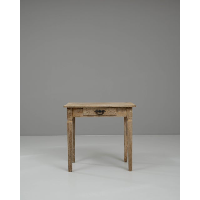 19th Century 19th Century French Bleached Oak Side Table For Sale - Image 5 of 12