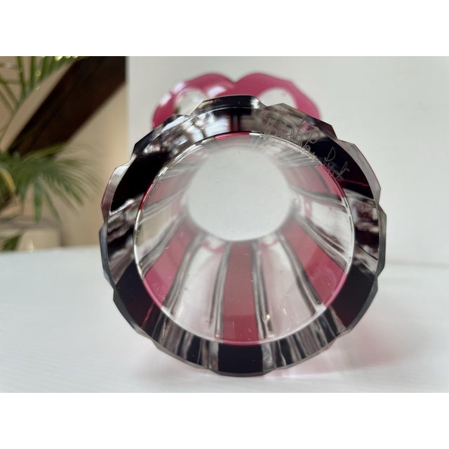 Glass Ruby Red Crystal Vase from Val Saint Lambert For Sale - Image 7 of 18