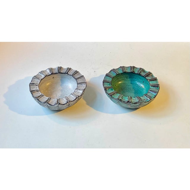 Spiderweb Bowls in Ash-Glazes by Nils Kähler for Hak, 1960s, Set of 2 For Sale - Image 4 of 11