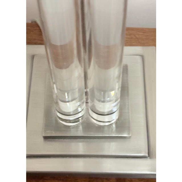 Robert Abbey Acrylic Lucite Lamps, a Pair For Sale - Image 9 of 12