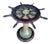 Nautical Table with Brass Base and Glass Top For Sale