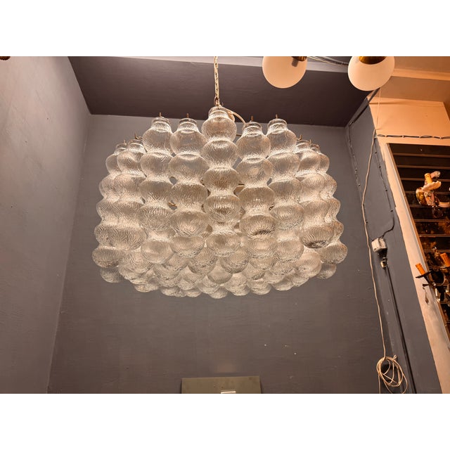 1980s Large Eleven-Light Murano Bubble Glass Chandelier, 1980s For Sale - Image 5 of 9