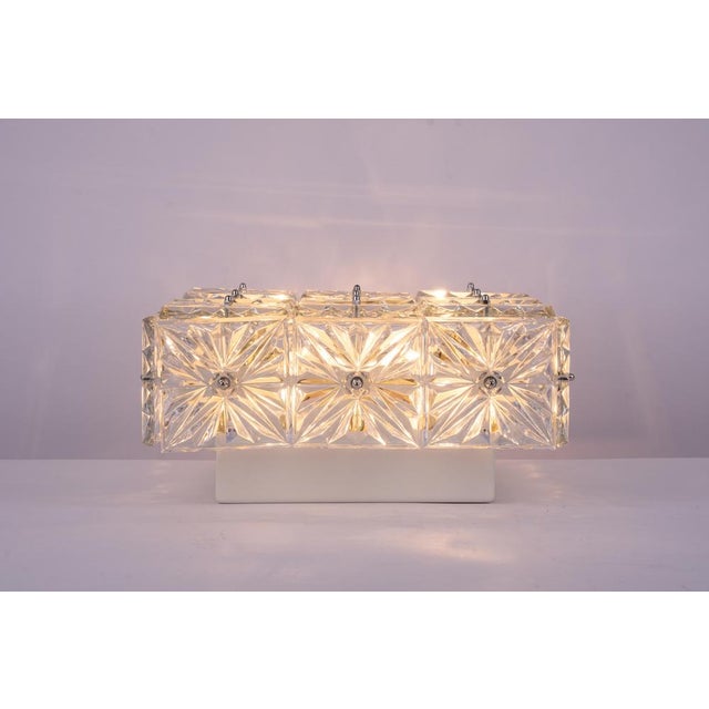 Metal Large Faceted Crystal Flush Mount, Germany, 1960s For Sale - Image 7 of 15