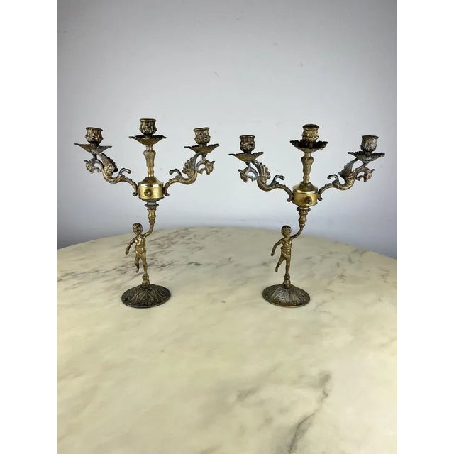 Italian Bronze Candelabras, 1960s, Set of 2 For Sale - Image 9 of 9
