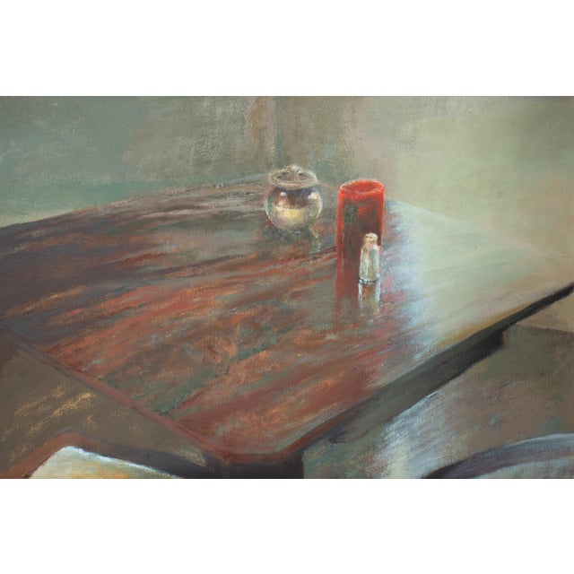 A 1989 oil on canvas painting, titled "Table," by Polish-American artist Elzbieta Sikorska. This piece depicts a wooden...