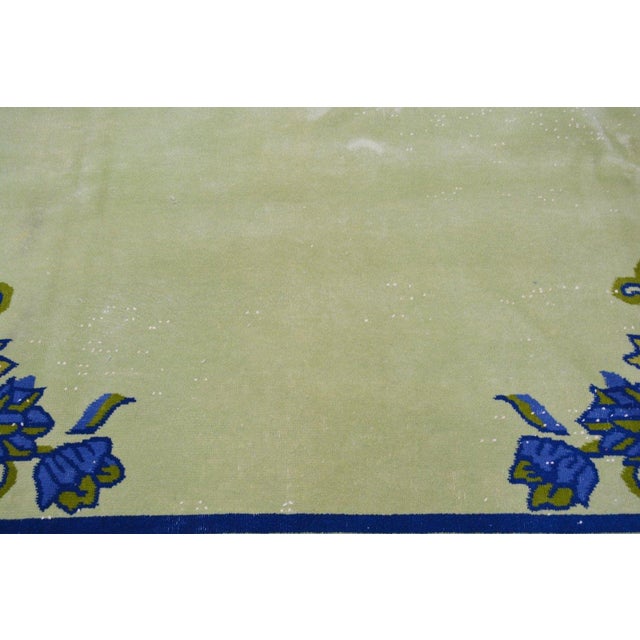 Art Deco Vintage Chinese Art Deco Knotted Wool Rug, 9'7''x11'4'' For Sale - Image 3 of 6