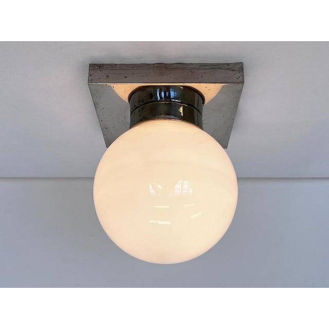 Bauhaus Bauhaus Chrome and Glass Ceiling Lamps, 1930s, Set of 2 For Sale - Image 3 of 9