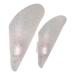 Vintage Wall Sconces in Textured Clear Plastic, 1970s, Set of 2 For Sale
