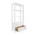 Matthew Izzo Home Davie Matte White Lacquer Two Drawer/Three Shelf Etagere With Brass Hardware For Sale - Image 10 of 12