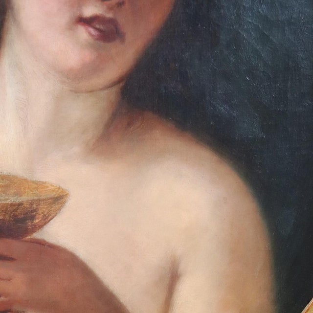 Mythological Figure of Maenad, Oil Painting on Canvas, 19th Century, Framed For Sale - Image 7 of 12