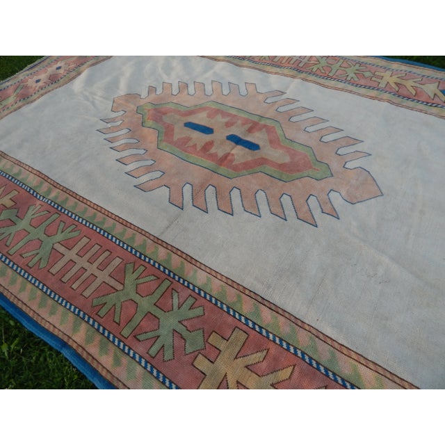 Vintage Soft Color Oversize Turkish Oushak Rug 7'10" X 11'6" For Sale - Image 9 of 13