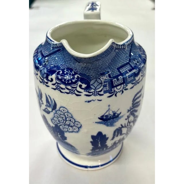 Vintage Moriyama Japanese Blue Will Pitcher, Signed For Sale - Image 4 of 6