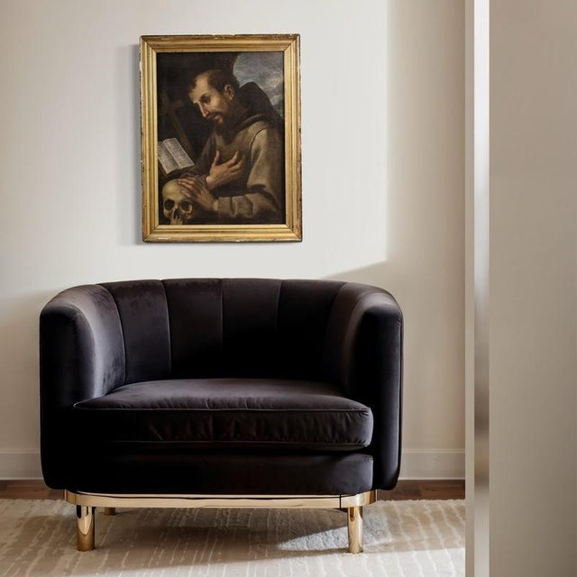 17th Century Saint Francis of Assisi, Portrait Composition, 1660, Oil Painting on Canvas, Framed For Sale - Image 5 of 11