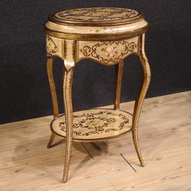 20th Century Tuscan Lacquered Gilded and Painted Side Table, 1950 For Sale - Image 13 of 13