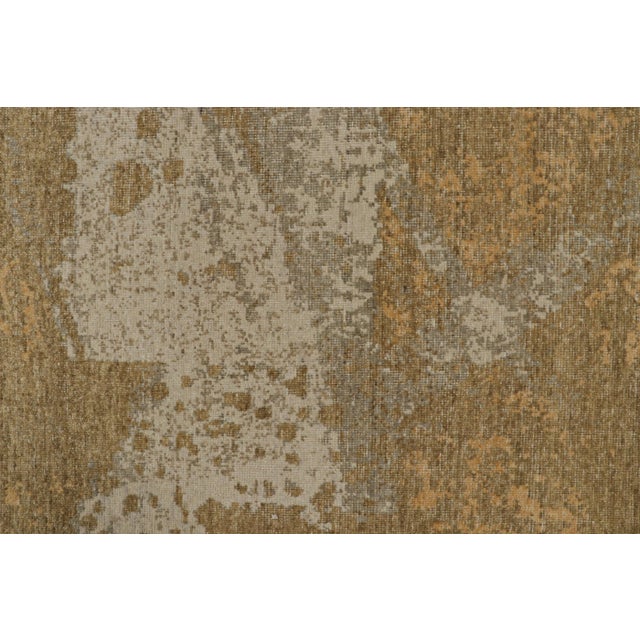 2010s Rug & Kilim’s Contemporary Distressed Abstract Rug in Gold For Sale - Image 5 of 7