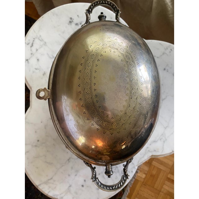 19th Century Large English Silverplate Dome Server For Sale - Image 10 of 11