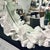 2020s Made Goods Organic Modern White and Silver Faux Shell Coco Wall Mirror For Sale - Image 5 of 5