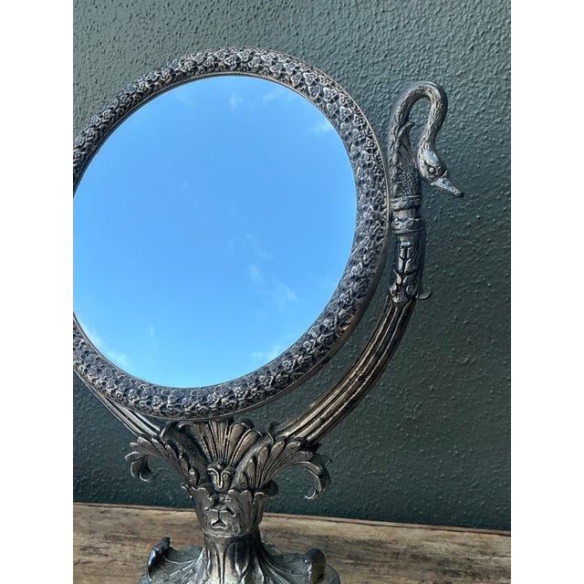 Vintage Swan Table Mirror For Sale - Image 9 of 12
